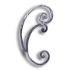 Forged Steel Scroll forged steel scrolls, forged panels, metal stair balusters, rail balusters, steel rail balusters, forged steel rosettes, steel balcony balusters, steel pickets, hammered metal stair baluster, hammered metal railing balusters, hand forged balusters, balusters with bushings, forged newel posts, forged rail panels, powder coated steel forgings, forged steel elemetns, stamped steel elements, fully weldable leaves, fully weldable flowers, pressed steel elements, weldable cast steel leaves, forged steel spheres, forged steel baskets