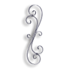 Forged Steel Stair and Rail Scroll - 1/2" x 1/4" Sq. Material forged steel scrolls, forged panels, metal stair balusters, rail balusters, steel rail balusters, forged steel rosettes, steel balcony balusters, steel pickets, hammered metal stair baluster, hammered metal railing balusters, hand forged balusters, balusters with bushings, forged newel posts, forged rail panels, powder coated steel forgings, forged steel elemetns, stamped steel elements, fully weldable leaves, fully weldable flowers, pressed steel elements, weldable cast steel leaves, forged steel spheres, forged steel baskets