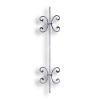Art Deco Baluster - 3/8" dia. Rd. Material forged steel scrolls, forged panels, metal stair balusters, rail balusters, steel rail balusters, forged steel rosettes, steel balcony balusters, steel pickets, hammered metal stair baluster, hammered metal railing balusters, hand forged balusters, balusters with bushings, forged newel posts, forged rail panels, powder coated steel forgings, forged steel elemetns, stamped steel elements, fully weldable leaves, fully weldable flowers, pressed steel elements, weldable cast steel leaves, forged steel spheres, forged steel baskets