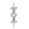 Art Deco Baluster - 3/8" dia. Rd. Material forged steel scrolls, forged panels, metal stair balusters, rail balusters, steel rail balusters, forged steel rosettes, steel balcony balusters, steel pickets, hammered metal stair baluster, hammered metal railing balusters, hand forged balusters, balusters with bushings, forged newel posts, forged rail panels, powder coated steel forgings, forged steel elemetns, stamped steel elements, fully weldable leaves, fully weldable flowers, pressed steel elements, weldable cast steel leaves, forged steel spheres, forged steel baskets