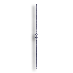 Forged Steel Baluster Hammered with Bushing - 1/2" Sq. Material forged steel scrolls, forged panels, metal stair balusters, rail balusters, steel rail balusters, forged steel rosettes, steel balcony balusters, steel pickets, hammered metal stair baluster, hammered metal railing balusters, hand forged balusters, balusters with bushings, forged newel posts, forged rail panels, powder coated steel forgings, forged steel elemetns, stamped steel elements, fully weldable leaves, fully weldable flowers, pressed steel elements, weldable cast steel leaves, forged steel spheres, forged steel baskets