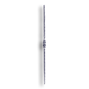 Forged Steel Baluster Hammered with Bushing - 1/2" Sq. Material forged steel scrolls, forged panels, metal stair balusters, rail balusters, steel rail balusters, forged steel rosettes, steel balcony balusters, steel pickets, hammered metal stair baluster, hammered metal railing balusters, hand forged balusters, balusters with bushings, forged newel posts, forged rail panels, powder coated steel forgings, forged steel elemetns, stamped steel elements, fully weldable leaves, fully weldable flowers, pressed steel elements, weldable cast steel leaves, forged steel spheres, forged steel baskets