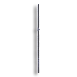 Forged Steel Newel Post Hammered - 47" H forged steel scrolls, forged panels, metal stair balusters, rail balusters, steel rail balusters, forged steel rosettes, steel balcony balusters, steel pickets, hammered metal stair baluster, hammered metal railing balusters, hand forged balusters, balusters with bushings, forged newel posts, forged rail panels, powder coated steel forgings, forged steel elemetns, stamped steel elements, fully weldable leaves, fully weldable flowers, pressed steel elements, weldable cast steel leaves, forged steel spheres, forged steel baskets
