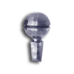 Forged Steel Finial - 2-3/4" dia. forged steel finial, steel finials, forged steel decorative finials, decorative post caps, steel post caps, forged steel post caps, forged steel fence accessories, steel fence accessories, steel fence posts, metal post caps, metal fence posts, finials for fences, ts distributors