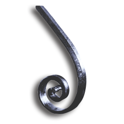 Steel End Piece for Handrail decorative metal bars, decorative metal tubes, hammered metal bars, forged pickets, steel handrails, hand rail end pieces, cast iron, aluminum handrails, finials, plastic scroll, cast iron finials, decorative spear points, blacksmith brand, cast iron newel, steel fittings, steel brackets, handrail brackets, decorative steel bars, decorative steel tubes