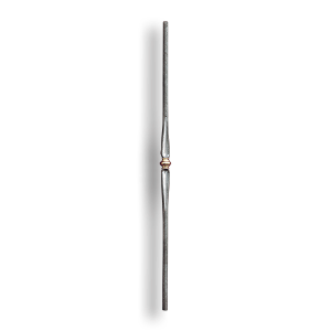 Forged Steel Stair and Rail Baluster - 9/16" dia. Rd. Material forged steel scrolls, forged panels, metal stair balusters, rail balusters, steel rail balusters, forged steel rosettes, steel balcony balusters, steel pickets, hammered metal stair baluster, hammered metal railing balusters, hand forged balusters, balusters with bushings, forged newel posts, forged rail panels, powder coated steel forgings, forged steel elemetns, stamped steel elements, fully weldable leaves, fully weldable flowers, pressed steel elements, weldable cast steel leaves, forged steel spheres, forged steel baskets