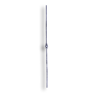 Hand Forged Steel Baluster - 1/2" dia. Rd. Material forged steel scrolls, forged panels, metal stair balusters, rail balusters, steel rail balusters, forged steel rosettes, steel balcony balusters, steel pickets, hammered metal stair baluster, hammered metal railing balusters, hand forged balusters, balusters with bushings, forged newel posts, forged rail panels, powder coated steel forgings, forged steel elemetns, stamped steel elements, fully weldable leaves, fully weldable flowers, pressed steel elements, weldable cast steel leaves, forged steel spheres, forged steel baskets