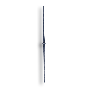Hand Forged Steel Baluster - 9/16" dia. rd Material forged steel scrolls, forged panels, metal stair balusters, rail balusters, steel rail balusters, forged steel rosettes, steel balcony balusters, steel pickets, hammered metal stair baluster, hammered metal railing balusters, hand forged balusters, balusters with bushings, forged newel posts, forged rail panels, powder coated steel forgings, forged steel elemetns, stamped steel elements, fully weldable leaves, fully weldable flowers, pressed steel elements, weldable cast steel leaves, forged steel spheres, forged steel baskets