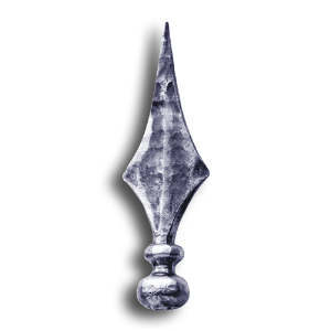 Fully Weldable Hand Forged Steel Spear Point Finial fully weldable hand forged steel spear point finial, spear point finials, weldable finials, weldable, fence accessories, weldable fence accessories, hand forged steel fence accessories, hand forged steel finials, hand forged steel post caps, weldable post caps, weldable steel post caps, decorative post caps, decorative finials, ts distributors
