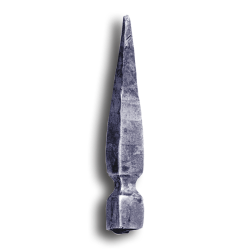 Fully Weldable Hand Forged Steel Spear Point Finial fully weldable hand forged steel spear point finial, spear point finials, weldable finials, weldable, fence accessories, weldable fence accessories, hand forged steel fence accessories, hand forged steel finials, hand forged steel post caps, weldable post caps, weldable steel post caps, decorative post caps, decorative finials, ts distributors