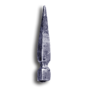 Fully Weldable Hand Forged Steel Spear Point Finial fully weldable hand forged steel spear point finial, spear point finials, weldable finials, weldable, fence accessories, weldable fence accessories, hand forged steel fence accessories, hand forged steel finials, hand forged steel post caps, weldable post caps, weldable steel post caps, decorative post caps, decorative finials, ts distributors