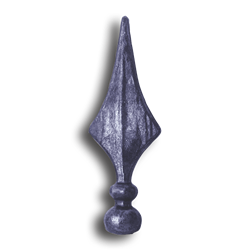 1-3/8" Fully Weldable Hot Stamped Steel Spear Point Finial fully weldable hot stamped steel spear point finial, spear point finials, weldable finials, weldable, fence accessories, weldable fence accessories, hot stamped steel fence accessories, hot stamped steel finials, hot stamped steel post caps, weldable post caps, weldable steel post caps, decorative post caps, decorative finials, ts distributors
