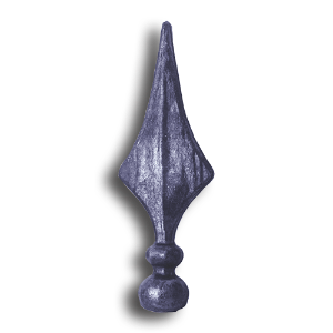 1-3/8" Fully Weldable Hot Stamped Steel Spear Point Finial fully weldable hot stamped steel spear point finial, spear point finials, weldable finials, weldable, fence accessories, weldable fence accessories, hot stamped steel fence accessories, hot stamped steel finials, hot stamped steel post caps, weldable post caps, weldable steel post caps, decorative post caps, decorative finials, ts distributors