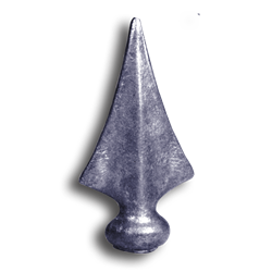 1-3/8" Fully Weldable Hot Stamped Steel Spear Point Finial fully weldable hot stamped steel spear point finial, spear point finials, weldable finials, weldable, fence accessories, weldable fence accessories, hot stamped steel fence accessories, hot stamped steel finials, hot stamped steel post caps, weldable post caps, weldable steel post caps, decorative post caps, decorative finials, ts distributors
