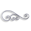 Forged Steel Light Grooved Edge Scroll forged steel scrolls, forged panels, metal stair balusters, rail balusters, steel rail balusters, forged steel rosettes, steel balcony balusters, steel pickets, hammered metal stair baluster, hammered metal railing balusters, hand forged balusters, balusters with bushings, forged newel posts, forged rail panels, powder coated steel forgings, forged steel elemetns, stamped steel elements, fully weldable leaves, fully weldable flowers, pressed steel elements, weldable cast steel leaves, forged steel spheres, forged steel baskets