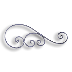 Forged Steel Light Grooved Edge Scroll forged steel scrolls, forged panels, metal stair balusters, rail balusters, steel rail balusters, forged steel rosettes, steel balcony balusters, steel pickets, hammered metal stair baluster, hammered metal railing balusters, hand forged balusters, balusters with bushings, forged newel posts, forged rail panels, powder coated steel forgings, forged steel elemetns, stamped steel elements, fully weldable leaves, fully weldable flowers, pressed steel elements, weldable cast steel leaves, forged steel spheres, forged steel baskets