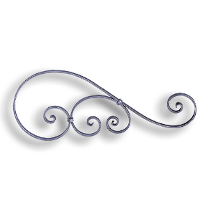 Forged Steel Light Grooved Edge Scroll forged steel scrolls, forged panels, metal stair balusters, rail balusters, steel rail balusters, forged steel rosettes, steel balcony balusters, steel pickets, hammered metal stair baluster, hammered metal railing balusters, hand forged balusters, balusters with bushings, forged newel posts, forged rail panels, powder coated steel forgings, forged steel elemetns, stamped steel elements, fully weldable leaves, fully weldable flowers, pressed steel elements, weldable cast steel leaves, forged steel spheres, forged steel baskets