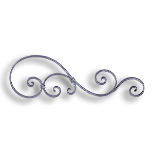 Forged Steel Light Grooved Edge Scroll forged steel scrolls, forged panels, metal stair balusters, rail balusters, steel rail balusters, forged steel rosettes, steel balcony balusters, steel pickets, hammered metal stair baluster, hammered metal railing balusters, hand forged balusters, balusters with bushings, forged newel posts, forged rail panels, powder coated steel forgings, forged steel elemetns, stamped steel elements, fully weldable leaves, fully weldable flowers, pressed steel elements, weldable cast steel leaves, forged steel spheres, forged steel baskets
