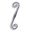 Hand Forged Steel Scroll forged steel scrolls, forged panels, metal stair balusters, rail balusters, steel rail balusters, forged steel rosettes, steel balcony balusters, steel pickets, hammered metal stair baluster, hammered metal railing balusters, hand forged balusters, balusters with bushings, forged newel posts, forged rail panels, powder coated steel forgings, forged steel elemetns, stamped steel elements, fully weldable leaves, fully weldable flowers, pressed steel elements, weldable cast steel leaves, forged steel spheres, forged steel baskets