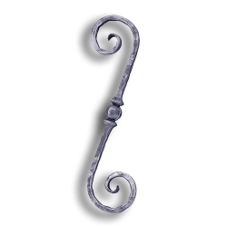 Hand Forged Steel Scroll forged steel scrolls, forged panels, metal stair balusters, rail balusters, steel rail balusters, forged steel rosettes, steel balcony balusters, steel pickets, hammered metal stair baluster, hammered metal railing balusters, hand forged balusters, balusters with bushings, forged newel posts, forged rail panels, powder coated steel forgings, forged steel elemetns, stamped steel elements, fully weldable leaves, fully weldable flowers, pressed steel elements, weldable cast steel leaves, forged steel spheres, forged steel baskets