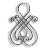 Forged Steel Scroll Panel - 5/8" x 5/16" Sq. Material forged steel scrolls, forged panels, metal stair balusters, rail balusters, steel rail balusters, forged steel rosettes, steel balcony balusters, steel pickets, hammered metal stair baluster, hammered metal railing balusters, hand forged balusters, balusters with bushings, forged newel posts, forged rail panels, powder coated steel forgings, forged steel elemetns, stamped steel elements, fully weldable leaves, fully weldable flowers, pressed steel elements, weldable cast steel leaves, forged steel spheres, forged steel baskets