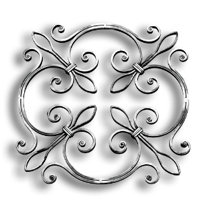 Forged Steel Rosette - 9/16" x 5/16" Rect. Material forged steel scrolls, forged panels, metal stair balusters, rail balusters, steel rail balusters, forged steel rosettes, steel balcony balusters, steel pickets, hammered metal stair baluster, hammered metal railing balusters, hand forged balusters, balusters with bushings, forged newel posts, forged rail panels, powder coated steel forgings, forged steel elemetns, stamped steel elements, fully weldable leaves, fully weldable flowers, pressed steel elements, weldable cast steel leaves, forged steel spheres, forged steel baskets