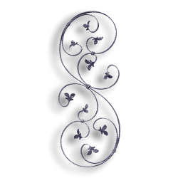 Steel Baluster forged steel scrolls, forged panels, metal stair balusters, rail balusters, steel rail balusters, forged steel rosettes, steel balcony balusters, steel pickets, hammered metal stair baluster, hammered metal railing balusters, hand forged balusters, balusters with bushings, forged newel posts, forged rail panels, powder coated steel forgings, forged steel elemetns, stamped steel elements, fully weldable leaves, fully weldable flowers, pressed steel elements, weldable cast steel leaves, forged steel spheres, forged steel baskets
