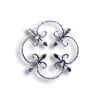 Forged Steel Rosette - 3/8" x 3/16" Sq. Material forged steel scrolls, forged panels, metal stair balusters, rail balusters, steel rail balusters, forged steel rosettes, steel balcony balusters, steel pickets, hammered metal stair baluster, hammered metal railing balusters, hand forged balusters, balusters with bushings, forged newel posts, forged rail panels, powder coated steel forgings, forged steel elemetns, stamped steel elements, fully weldable leaves, fully weldable flowers, pressed steel elements, weldable cast steel leaves, forged steel spheres, forged steel baskets