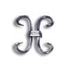 Unbreakable Steel Scroll Panel for 1/2" Bar or Tube forged steel scrolls, forged panels, metal stair balusters, rail balusters, steel rail balusters, forged steel rosettes, steel balcony balusters, steel pickets, hammered metal stair baluster, hammered metal railing balusters, hand forged balusters, balusters with bushings, forged newel posts, forged rail panels, powder coated steel forgings, forged steel elemetns, stamped steel elements, fully weldable leaves, fully weldable flowers, pressed steel elements, weldable cast steel leaves, forged steel spheres, forged steel baskets