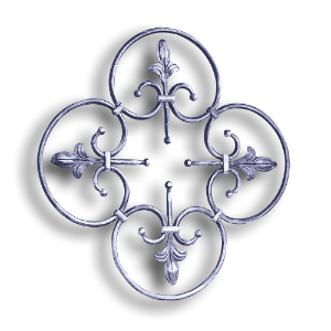 Forged Steel Rosette - 9/16" Round Material forged steel scrolls, forged panels, metal stair balusters, rail balusters, steel rail balusters, forged steel rosettes, steel balcony balusters, steel pickets, hammered metal stair baluster, hammered metal railing balusters, hand forged balusters, balusters with bushings, forged newel posts, forged rail panels, powder coated steel forgings, forged steel elemetns, stamped steel elements, fully weldable leaves, fully weldable flowers, pressed steel elements, weldable cast steel leaves, forged steel spheres, forged steel baskets