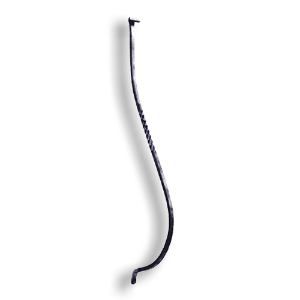 Steel Balcony Baluster Twisted - 9/16" Sq. Material forged steel scrolls, forged panels, metal stair balusters, rail balusters, steel rail balusters, forged steel rosettes, steel balcony balusters, steel pickets, hammered metal stair baluster, hammered metal railing balusters, hand forged balusters, balusters with bushings, forged newel posts, forged rail panels, powder coated steel forgings, forged steel elemetns, stamped steel elements, fully weldable leaves, fully weldable flowers, pressed steel elements, weldable cast steel leaves, forged steel spheres, forged steel baskets