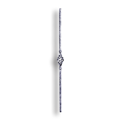 Forged Steel Baluster with Basket - 1/2" Sq. Material - Style 4 forged steel scrolls, forged panels, metal stair balusters, rail balusters, steel rail balusters, forged steel rosettes, steel balcony balusters, steel pickets, hammered metal stair baluster, hammered metal railing balusters, hand forged balusters, balusters with bushings, forged newel posts, forged rail panels, powder coated steel forgings, forged steel elemetns, stamped steel elements, fully weldable leaves, fully weldable flowers, pressed steel elements, weldable cast steel leaves, forged steel spheres, forged steel baskets