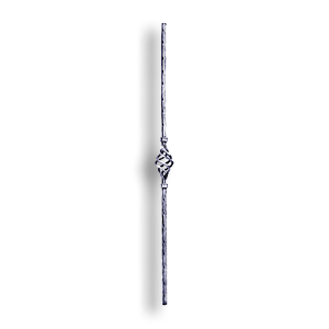 Forged Steel Baluster with Basket - 1/2" Sq. Material - Style 4 forged steel scrolls, forged panels, metal stair balusters, rail balusters, steel rail balusters, forged steel rosettes, steel balcony balusters, steel pickets, hammered metal stair baluster, hammered metal railing balusters, hand forged balusters, balusters with bushings, forged newel posts, forged rail panels, powder coated steel forgings, forged steel elemetns, stamped steel elements, fully weldable leaves, fully weldable flowers, pressed steel elements, weldable cast steel leaves, forged steel spheres, forged steel baskets