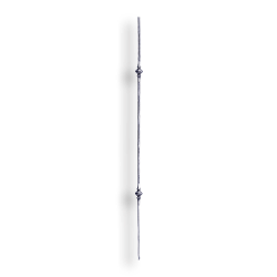 Hand Forged Steel Baluster - 1/2" dia. Rd. Material - Style 2 forged steel scrolls, metal stair balusters, stair baluster, stair rail, rail balusters, steel rail balusters, steel balcony balusters, steel pickets, hand forged metal spindle, steel stair spindle