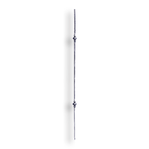 Hand Forged Steel Baluster - 1/2" dia. Rd. Material - Style 2 forged steel scrolls, metal stair balusters, stair baluster, stair rail, rail balusters, steel rail balusters, steel balcony balusters, steel pickets, hand forged metal spindle, steel stair spindle