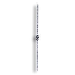 Hand Forged Steel Baluster Hammered - 1/2" dia. Rd. Material - Style 1 forged steel scrolls, forged panels, metal stair balusters, rail balusters, steel rail balusters, forged steel rosettes, steel balcony balusters, steel pickets, hammered metal stair baluster, hammered metal railing balusters, hand forged balusters, balusters with bushings, forged newel posts, forged rail panels, powder coated steel forgings, forged steel elemetns, stamped steel elements, fully weldable leaves, fully weldable flowers, pressed steel elements, weldable cast steel leaves, forged steel spheres, forged steel baskets