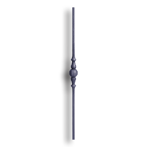 Hand Forged Steel Baluster - 1/2" dia. Rd. Material forged steel scrolls, forged panels, metal stair balusters, rail balusters, steel rail balusters, forged steel rosettes, steel balcony balusters, steel pickets, hammered metal stair baluster, hammered metal railing balusters, hand forged balusters, balusters with bushings, forged newel posts, forged rail panels, powder coated steel forgings, forged steel elemetns, stamped steel elements, fully weldable leaves, fully weldable flowers, pressed steel elements, weldable cast steel leaves, forged steel spheres, forged steel baskets