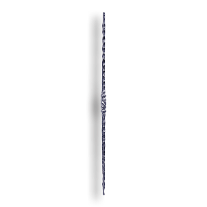Hand Forged Steel Baluster Hammered - 9/16" Sq. Material forged steel scrolls, forged panels, metal stair balusters, rail balusters, steel rail balusters, forged steel rosettes, steel balcony balusters, steel pickets, hammered metal stair baluster, hammered metal railing balusters, hand forged balusters, balusters with bushings, forged newel posts, forged rail panels, powder coated steel forgings, forged steel elemetns, stamped steel elements, fully weldable leaves, fully weldable flowers, pressed steel elements, weldable cast steel leaves, forged steel spheres, forged steel baskets