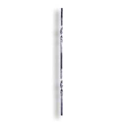 Forged Steel Twisted Baluster - 1/2" Sq. Material - Style 2 forged steel scrolls, forged panels, metal stair balusters, rail balusters, steel rail balusters, forged steel rosettes, steel balcony balusters, steel pickets, hammered metal stair baluster, hammered metal railing balusters, hand forged balusters, balusters with bushings, forged newel posts, forged rail panels, powder coated steel forgings, forged steel elemetns, stamped steel elements, fully weldable leaves, fully weldable flowers, pressed steel elements, weldable cast steel leaves, forged steel spheres, forged steel baskets