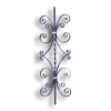 Forged Steel Stair and Rail Scroll Baluster - 1/2" Sq. Material forged steel scrolls, forged panels, metal stair balusters, rail balusters, steel rail balusters, forged steel rosettes, steel balcony balusters, steel pickets, hammered metal stair baluster, hammered metal railing balusters, hand forged balusters, balusters with bushings, forged newel posts, forged rail panels, powder coated steel forgings, forged steel elemetns, stamped steel elements, fully weldable leaves, fully weldable flowers, pressed steel elements, weldable cast steel leaves, forged steel spheres, forged steel baskets