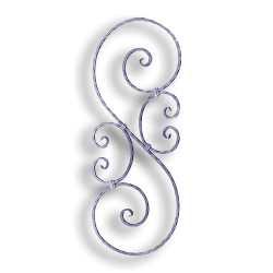 Forged Steel Hammered Scroll Panel forged steel scrolls, forged panels, metal stair balusters, rail balusters, steel rail balusters, forged steel rosettes, steel balcony balusters, steel pickets, hammered metal stair baluster, hammered metal railing balusters, hand forged balusters, balusters with bushings, forged newel posts, forged rail panels, powder coated steel forgings, forged steel elemetns, stamped steel elements, fully weldable leaves, fully weldable flowers, pressed steel elements, weldable cast steel leaves, forged steel spheres, forged steel baskets