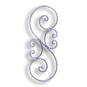 Forged Steel Hammered Scroll Panel forged steel scrolls, forged panels, metal stair balusters, rail balusters, steel rail balusters, forged steel rosettes, steel balcony balusters, steel pickets, hammered metal stair baluster, hammered metal railing balusters, hand forged balusters, balusters with bushings, forged newel posts, forged rail panels, powder coated steel forgings, forged steel elemetns, stamped steel elements, fully weldable leaves, fully weldable flowers, pressed steel elements, weldable cast steel leaves, forged steel spheres, forged steel baskets