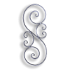 Forged Steel Stair and Rail Scroll - 9/16" dia. Rd. Material forged steel scrolls, forged panels, metal stair balusters, rail balusters, steel rail balusters, forged steel rosettes, steel balcony balusters, steel pickets, hammered metal stair baluster, hammered metal railing balusters, hand forged balusters, balusters with bushings, forged newel posts, forged rail panels, powder coated steel forgings, forged steel elemetns, stamped steel elements, fully weldable leaves, fully weldable flowers, pressed steel elements, weldable cast steel leaves, forged steel spheres, forged steel baskets