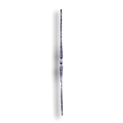 Hammered Stair and Rail Steel Baluster - 9/16" Sq. Material - Style 1 forged steel scrolls, forged panels, metal stair balusters, rail balusters, steel rail balusters, forged steel rosettes, steel balcony balusters, steel pickets, hammered metal stair baluster, hammered metal railing balusters, hand forged balusters, balusters with bushings, forged newel posts, forged rail panels, powder coated steel forgings, forged steel elemetns, stamped steel elements, fully weldable leaves, fully weldable flowers, pressed steel elements, weldable cast steel leaves, forged steel spheres, forged steel baskets