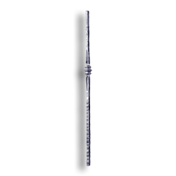 Forged Steel Newel Post Hammered - 1" Sq. Material forged steel scrolls, forged panels, metal stair balusters, rail balusters, steel rail balusters, forged steel rosettes, steel balcony balusters, steel pickets, hammered metal stair baluster, hammered metal railing balusters, hand forged balusters, balusters with bushings, forged newel posts, forged rail panels, powder coated steel forgings, forged steel elemetns, stamped steel elements, fully weldable leaves, fully weldable flowers, pressed steel elements, weldable cast steel leaves, forged steel spheres, forged steel baskets