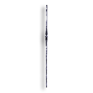 Forged Steel Stair and Rail Baluster Hammered - 9/16" Sq. Material - Style 2 forged steel scrolls, forged panels, metal stair balusters, rail balusters, steel rail balusters, forged steel rosettes, steel balcony balusters, steel pickets, hammered metal stair baluster, hammered metal railing balusters, hand forged balusters, balusters with bushings, forged newel posts, forged rail panels, powder coated steel forgings, forged steel elemetns, stamped steel elements, fully weldable leaves, fully weldable flowers, pressed steel elements, weldable cast steel leaves, forged steel spheres, forged steel baskets