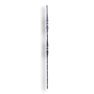 Forged Steel Stair and Rail Baluster - 9/16" dia. Rd. Material - Style 1 forged steel scrolls, forged panels, metal stair balusters, rail balusters, steel rail balusters, forged steel rosettes, steel balcony balusters, steel pickets, hammered metal stair baluster, hammered metal railing balusters, hand forged balusters, balusters with bushings, forged newel posts, forged rail panels, powder coated steel forgings, forged steel elemetns, stamped steel elements, fully weldable leaves, fully weldable flowers, pressed steel elements, weldable cast steel leaves, forged steel spheres, forged steel baskets