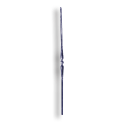 Forged Steel Stair and Rail Baluster - 9/16" dia. Rd. Material - Style 2 forged steel scrolls, forged panels, metal stair balusters, rail balusters, steel rail balusters, forged steel rosettes, steel balcony balusters, steel pickets, hammered metal stair baluster, hammered metal railing balusters, hand forged balusters, balusters with bushings, forged newel posts, forged rail panels, powder coated steel forgings, forged steel elemetns, stamped steel elements, fully weldable leaves, fully weldable flowers, pressed steel elements, weldable cast steel leaves, forged steel spheres, forged steel baskets