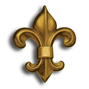 Brass Fleur-de-Lis brass fleur-de-lis, brass finial, brass medallions, decorative finials, fleur de lys, single faced medallion, ts distributors