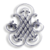 Decorative Forged Steel Floral Grill - 5/8" x 5/16" Sq. Material forged steel scrolls, forged panels, metal stair balusters, rail balusters, steel rail balusters, forged steel rosettes, steel balcony balusters, steel pickets, hammered metal stair baluster, hammered metal railing balusters, hand forged balusters, balusters with bushings, forged newel posts, forged rail panels, powder coated steel forgings, forged steel elemetns, stamped steel elements, fully weldable leaves, fully weldable flowers, pressed steel elements, weldable cast steel leaves, forged steel spheres, forged steel baskets